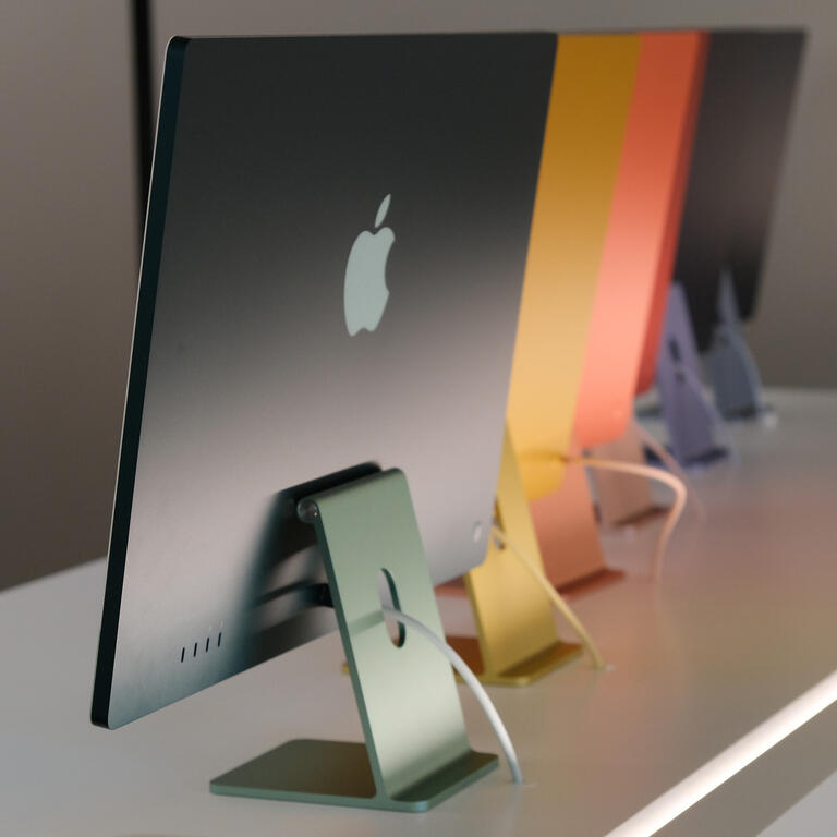 colorful Apple iMac desktop computer