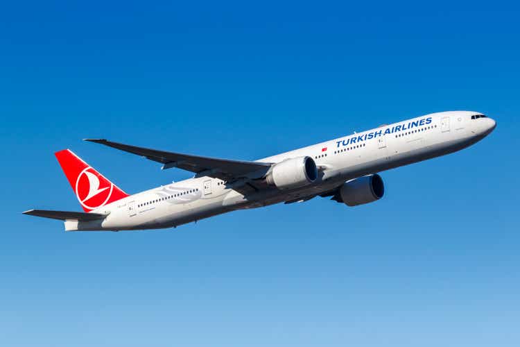 Turkish Airlines Boeing 777-300ER airplane Frankfurt Airport in Germany