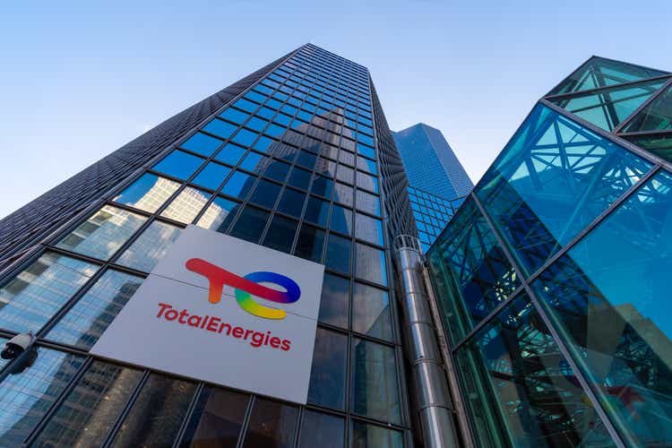 Exterior view of the headquarters of the oil company TotalEnergies, formerly known as Total