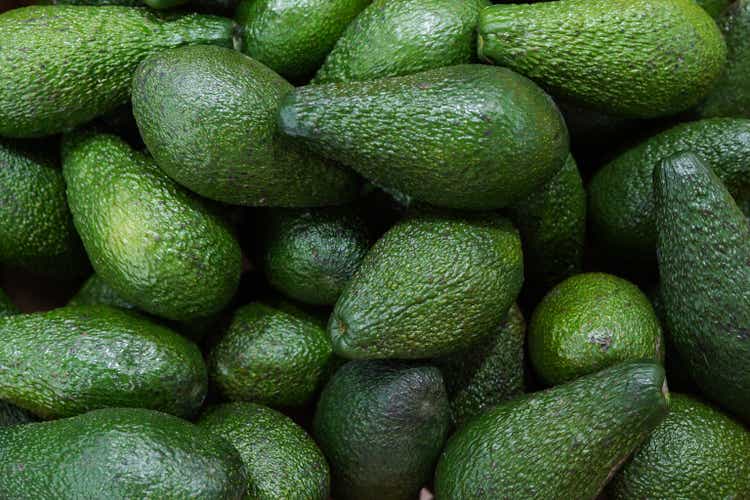 Fresh organic avocado at farmer"s market, healthy food
