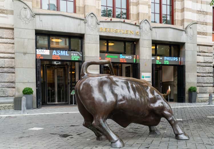 the new building of the AEX Stock Exchange in Amsterdam