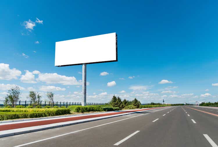 Blank billboard by the highway