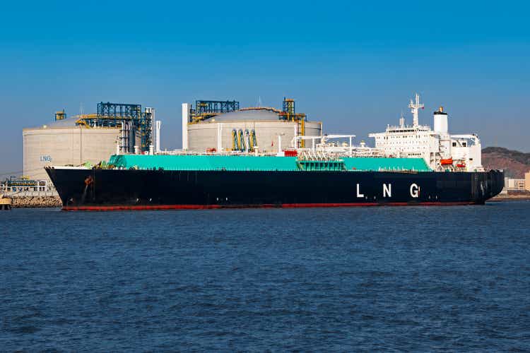 LNG ship moored at LNG terminal