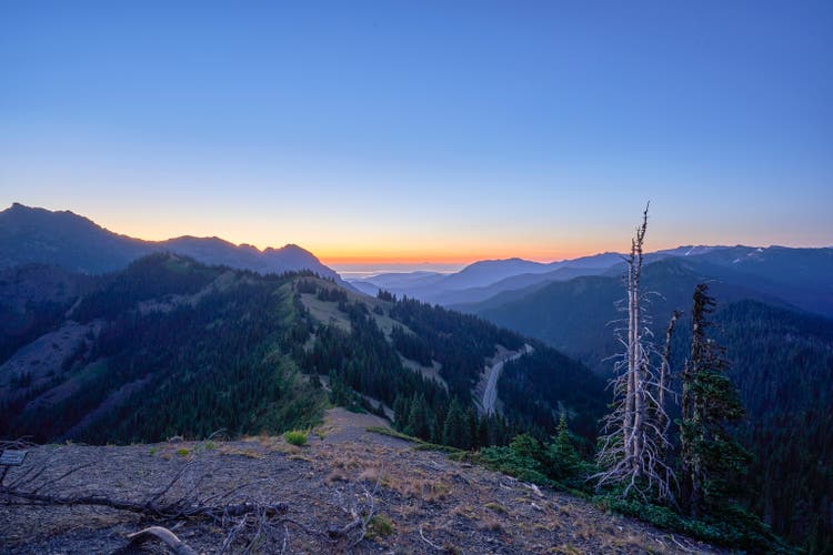 Puget Sound at Sunrise in the Beautiful Olympic National Park in Western Washington State USA.