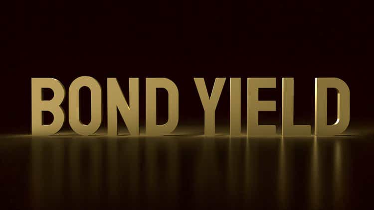 The gold bond yield text for business concept 3d rendering