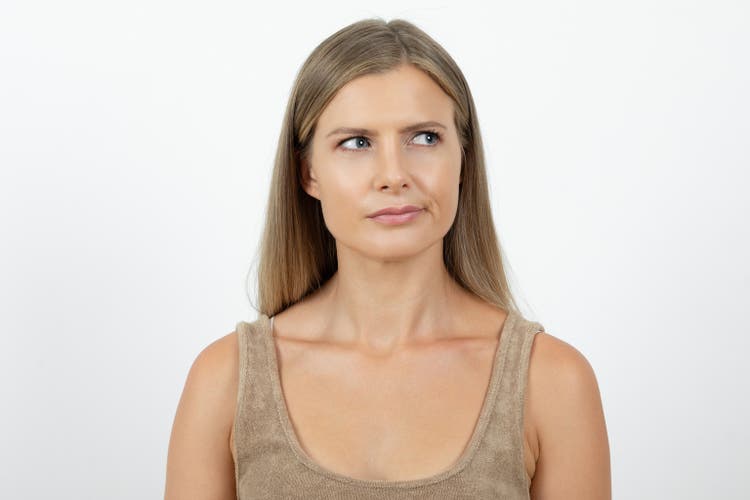 Thoughtful woman looking