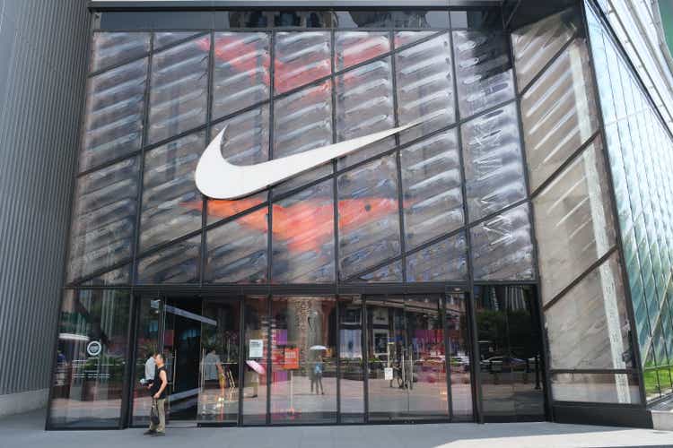 large NIKE store and Asian customer