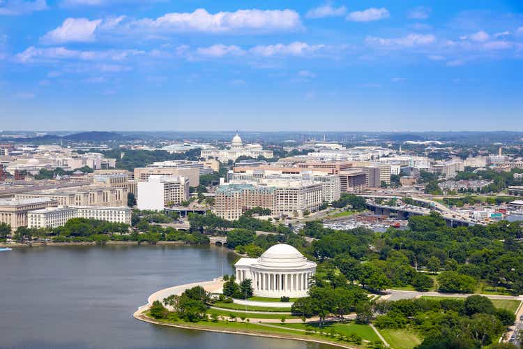 Washington DC aerial Thomas Jefferson Memorial