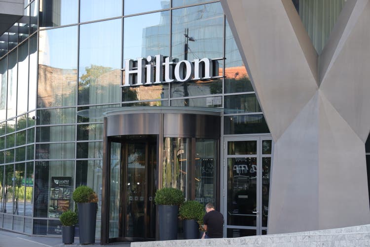 The Hilton hotel in Belgrade.