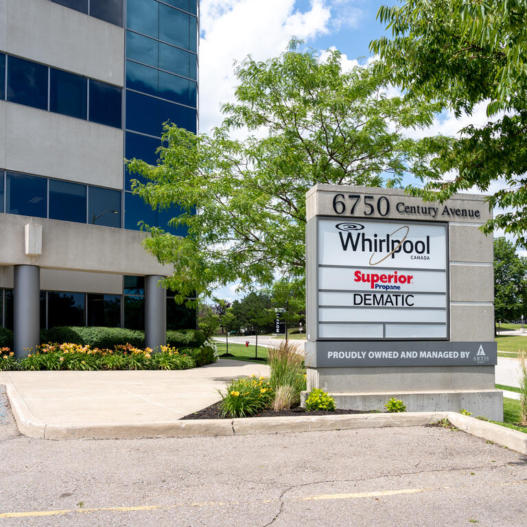 Whirlpool Canada sign at their Corporate office in Mississauga, On, Canada.