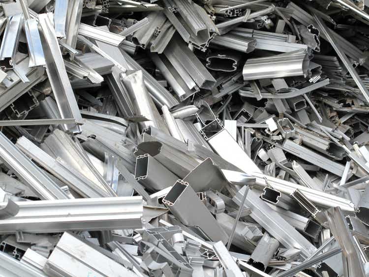 Scrap metal pieces laying in a pile