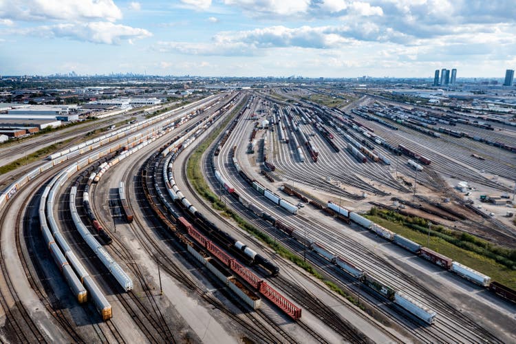 Aerial View of Rail Classification Yard, The MacMillan Yard, Maple, Vaughan, Canada