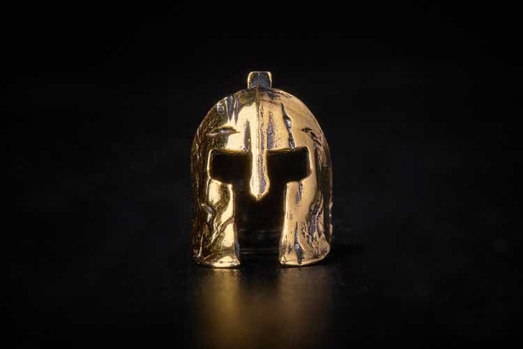 A golden helmet. The Spartan"s helmet. Warrior"s Helmet