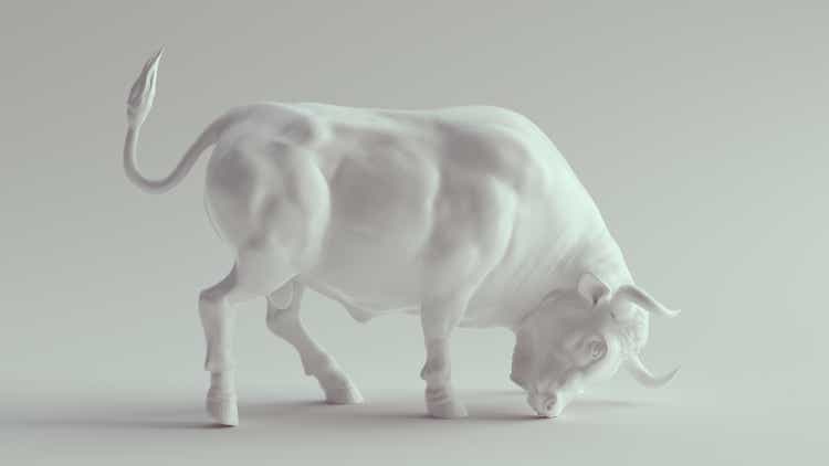 White Porcelain Muscular Bull