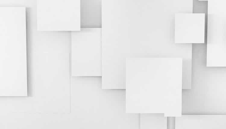 Different Size Squares Minimalist White Abstract Background