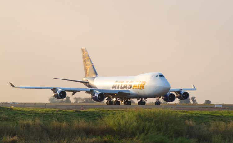 Boeing 747 n415mc Atlas Air airliner, in Campinas, State of São Paulo, Brazil, on September 4, 2021