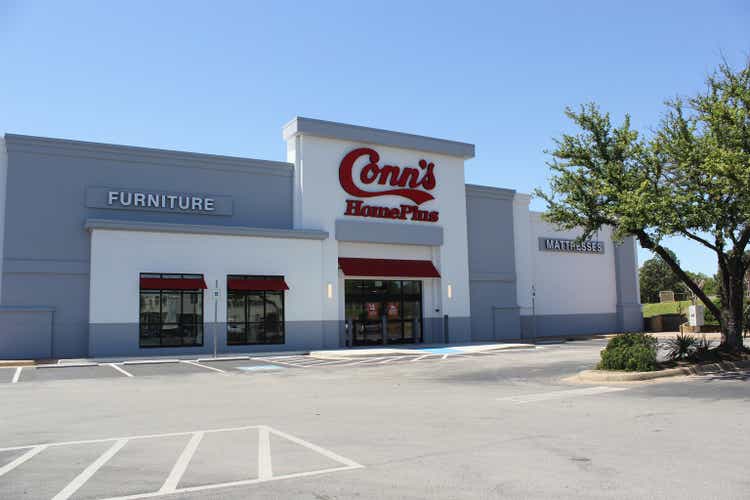 Tyler, TX - April 21, 2019: Conn"s Home Plus located on South Broadway in Tyler, Texas