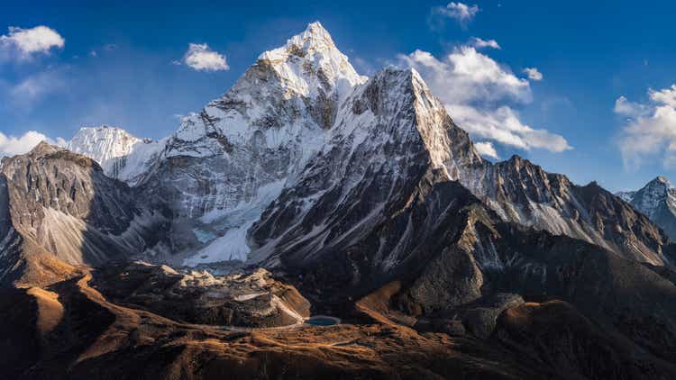 75MPix Panorama of beautiful Mount Ama Dablam in Himalayas, Nepal