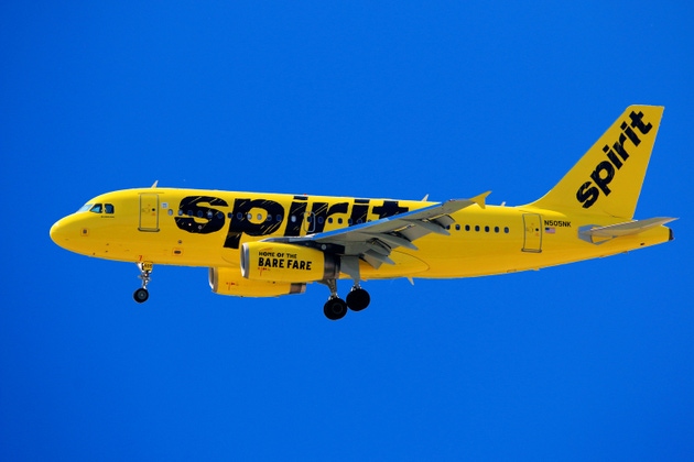Spirit Airlines Airbus A320 Aircraft landing at Cleveland Hopkins International Airport (CLE)
