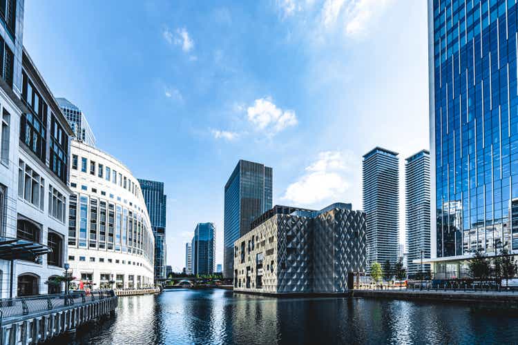 Offices of financial companies in Canary Wharf