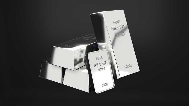 Silver bars 1000 grams pure Silver, business investment and wealth concept.wealth of Silver
