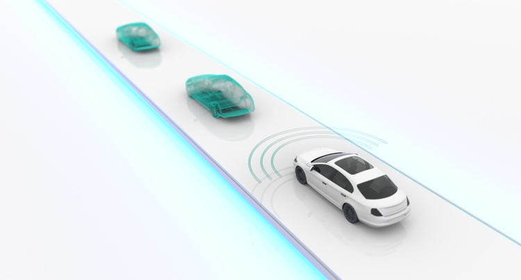 Lidar Autonomous Self Driving Driverless Vehicle Finding Parking On Road