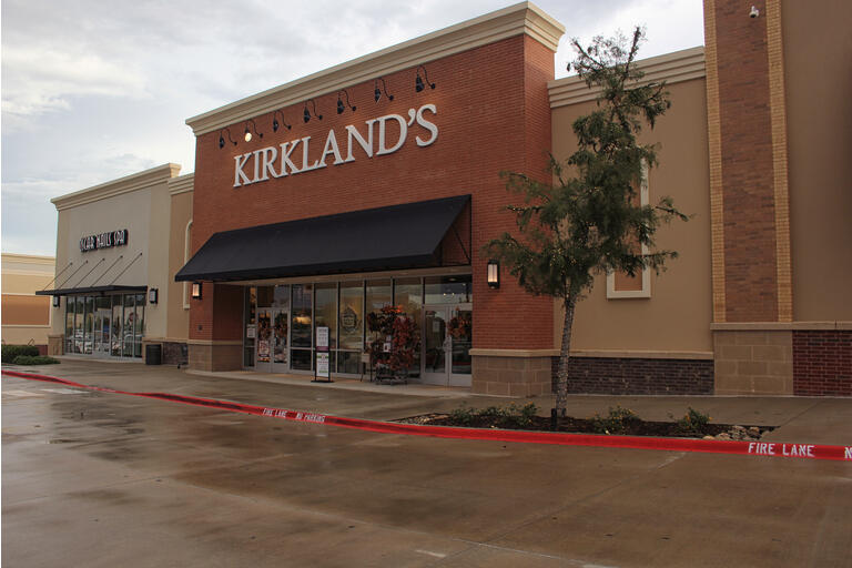 Tyler, TX - October 7, 2018: Kirkland"s retail store on a rainy afternoon located in South Tyler TX