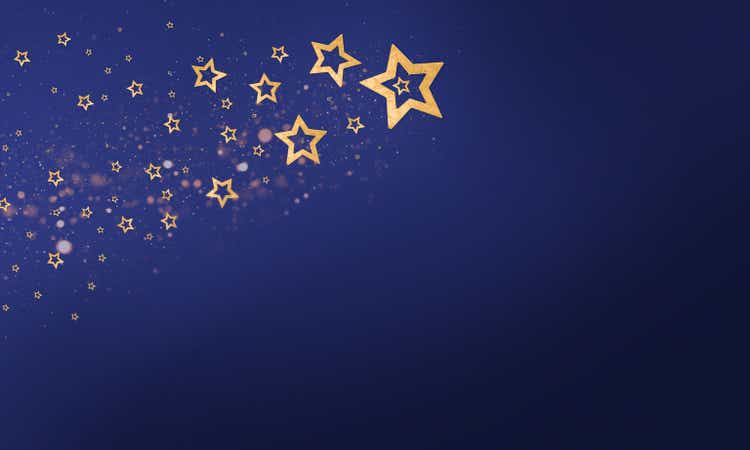 Golden Stars on Gradient Blue Background