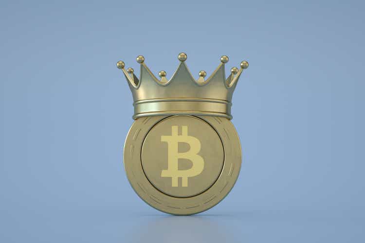 Bitcoin with Gold Crown