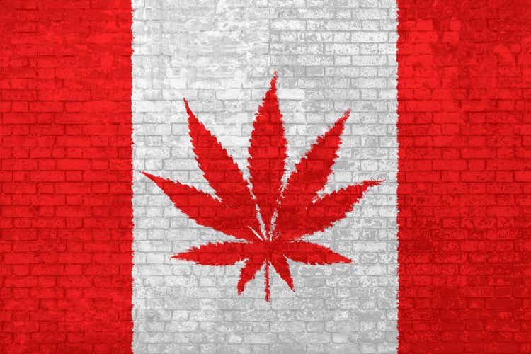 Canadian cannabis leaf flag Wall