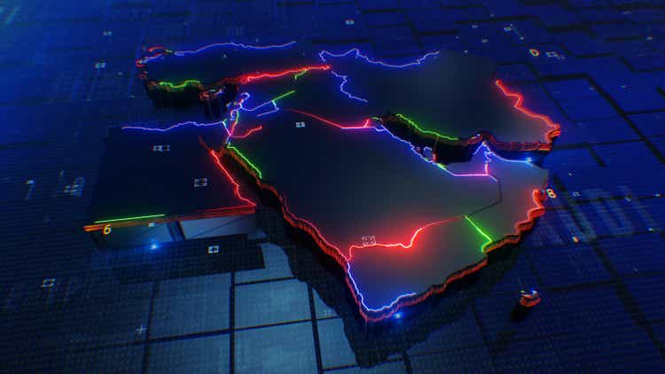 Middle East map digital