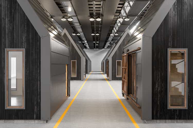 Interior Of Warehouse With Prefabricated Container Houses