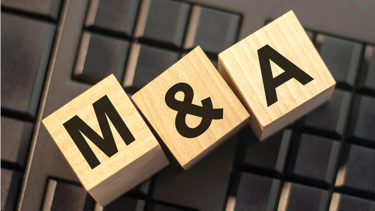 word m and a made with wood building blocks, stock image