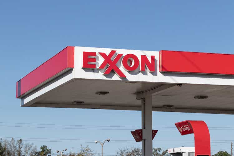 Exxon retail gas station.  ExxonMobil is the world