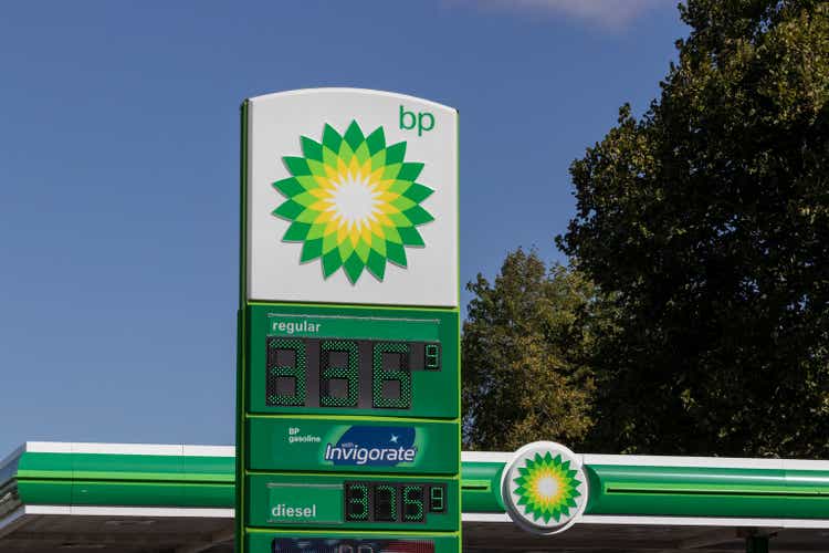 BP Retail Gas Station. BP and British Petroleum is a global British oil and gas company headquartered in London.