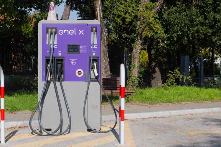 Charging station for electric cars of the Enel-x company