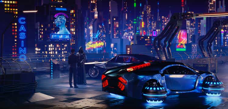 Futuristic Cyberpunk Night City Scene