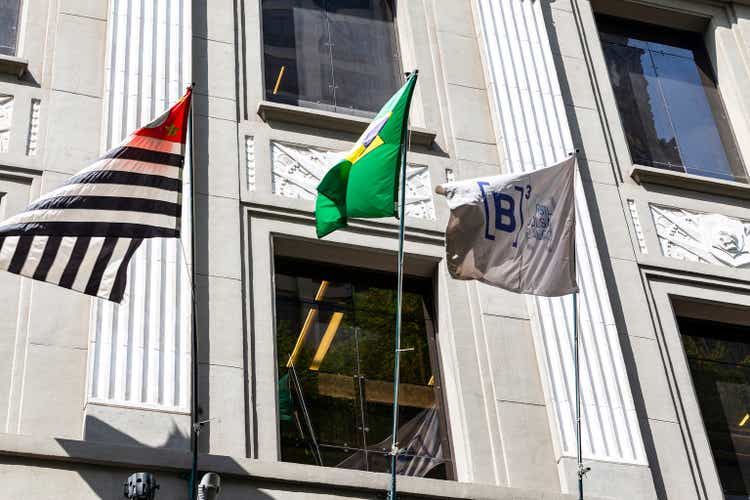 Facade of the B3, a Stock Exchange located at Sao Paulo, Brazil