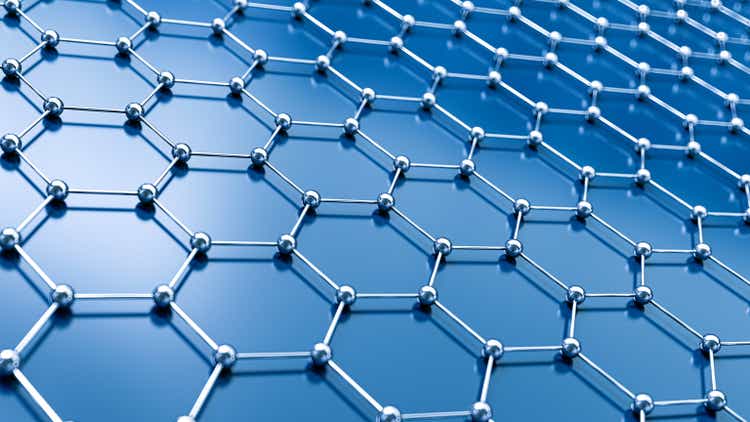 Structure Of The Graphene, Superconducting and Sturdy Material, New Nanotechnological Invention, Graphene Oxide, 3d Rendering