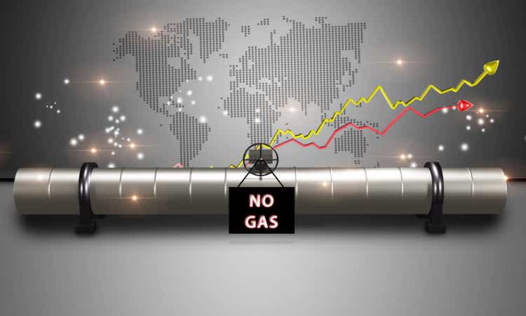 Valve to cut the gas pipeline gas. There is no gas. Oil and gas industry. 3D Render