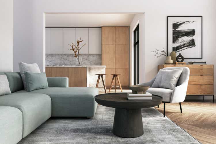 Modern living room interior - 3d render