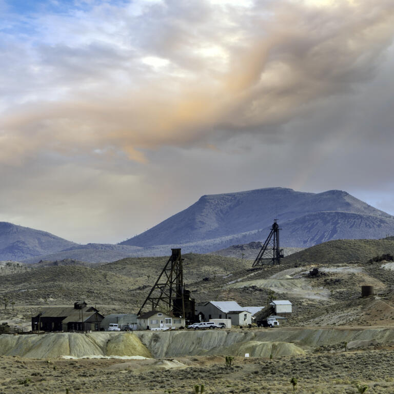 Mining in the Nevada desert.