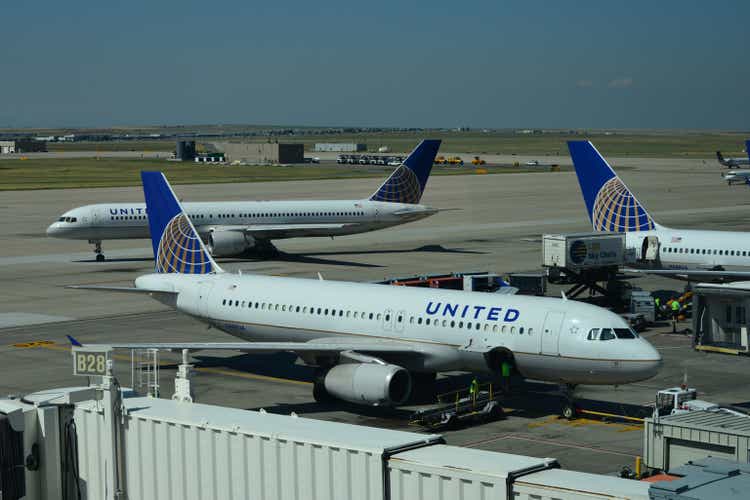 United Airlines jets, Denver International Airport, Denver, Colorado, USA
