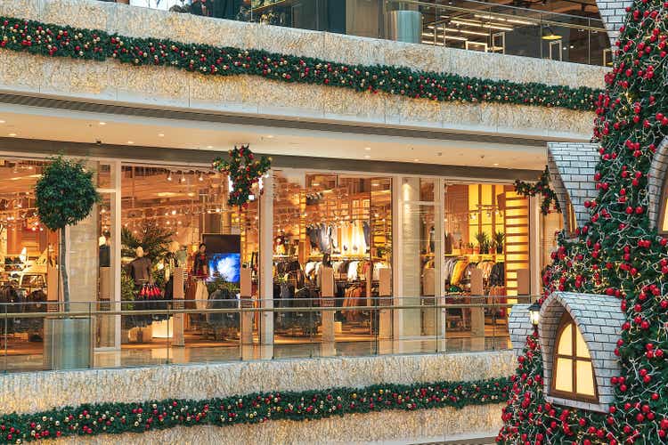 Christmas celebration at shopping mall