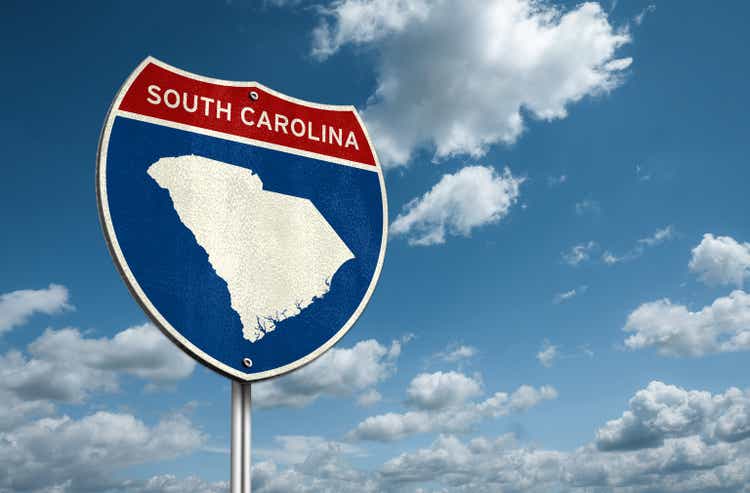 South Carolina - US state in the southeastern coastal region of the United States