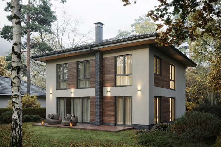 3d rendering of modern cozy bungalow