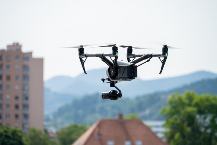 Close-up of drone with camera