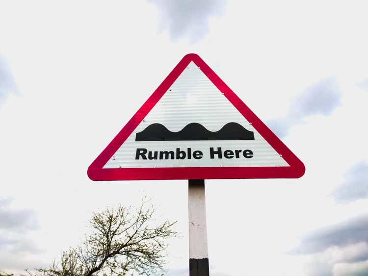 rumble strip road sign