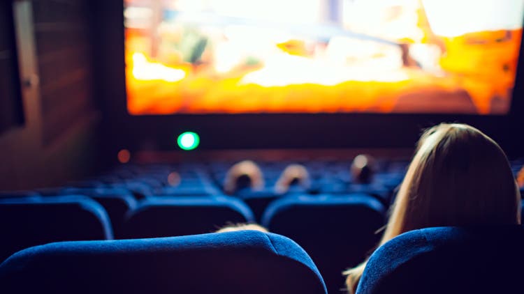 Cinema during the screening of an animated film