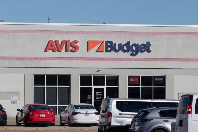 Avis and Budget rent-a-car location. Avis and Budget are part of the Avis Budget Group.